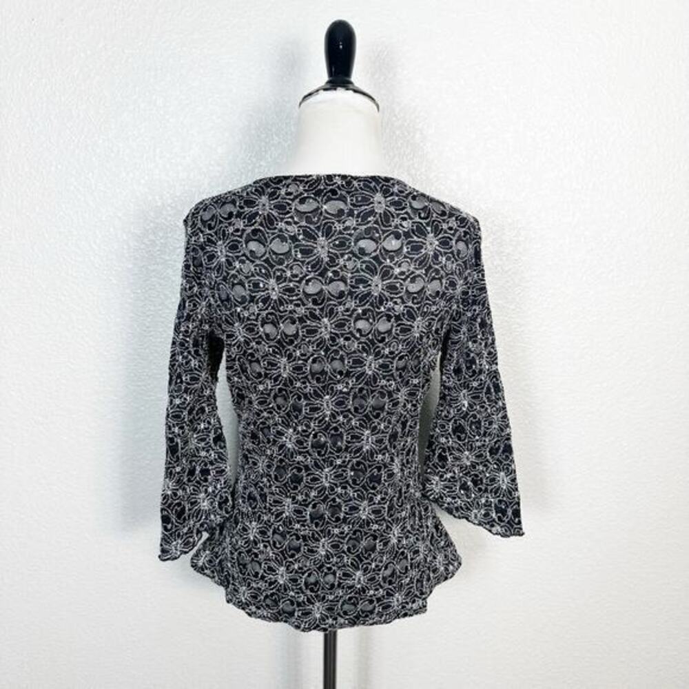 J.T.B.‎ Vintage Fairycore Witchy Whimsigoth Sparkle Beaded V Neck Top Small - Picture 8 of 12